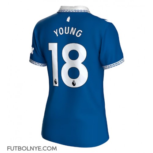 Camiseta Everton Ashley Young #18 Primera Equipación para mujer 2023-24 manga corta